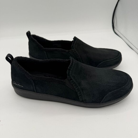 Skechers Madison Avenue - Plushed slip-on black suede sz 10 - Picture 3 of 9